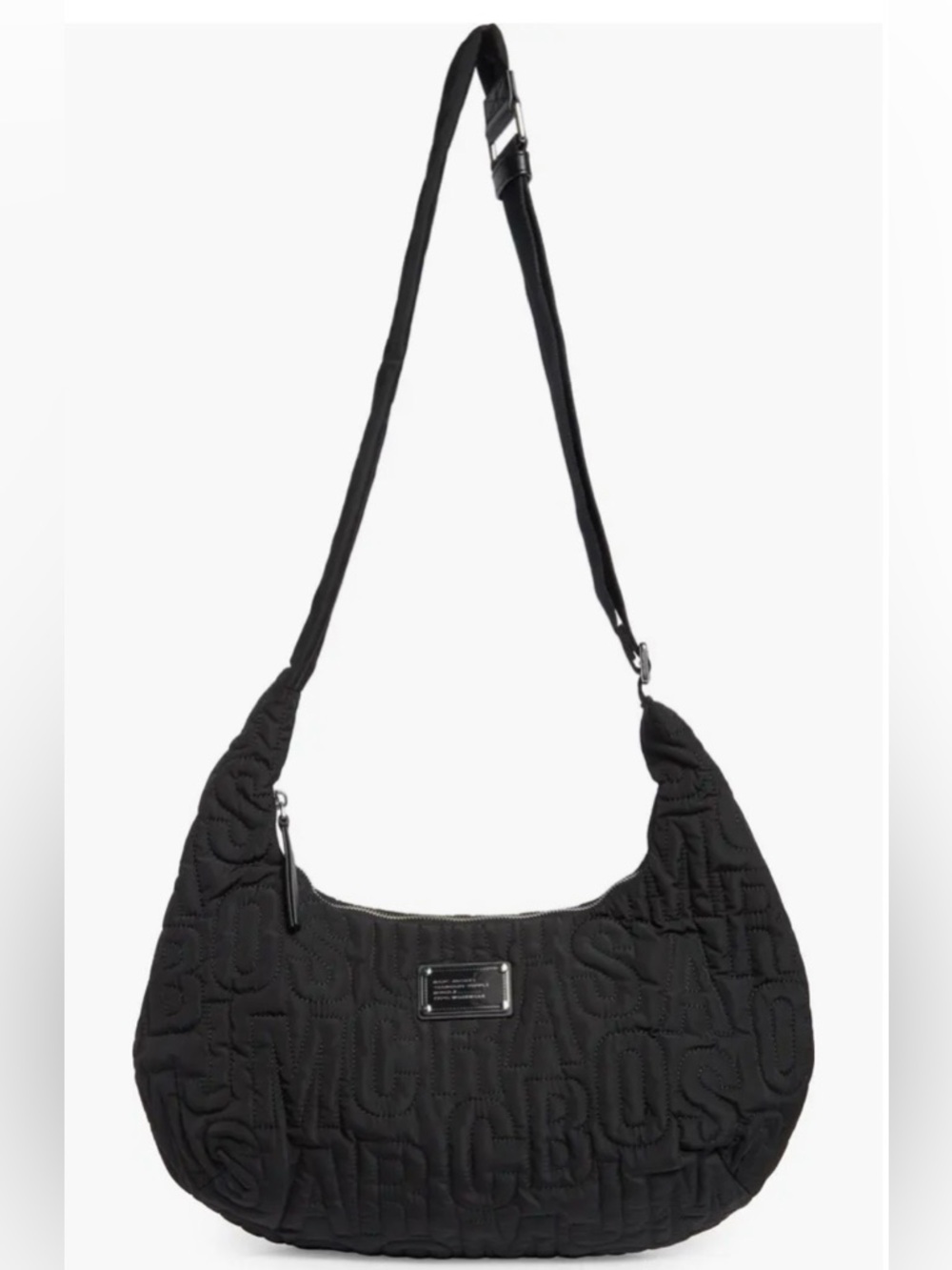 Marc Jacobs NWT Nylon Jumbled Logo Black Quilted Shoulder Bag - Picture 1 of 13
